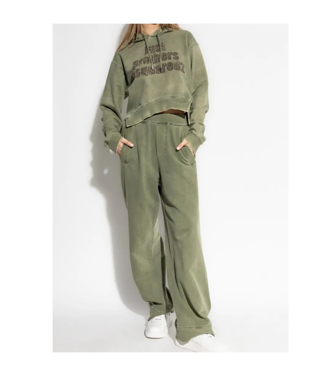 Logo Detailed Cropped Hoodie