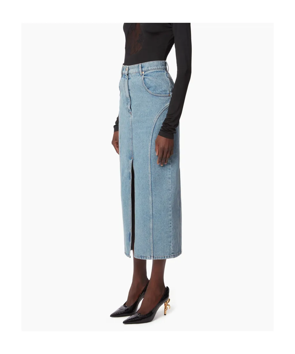 Long Denim Midi Skirt