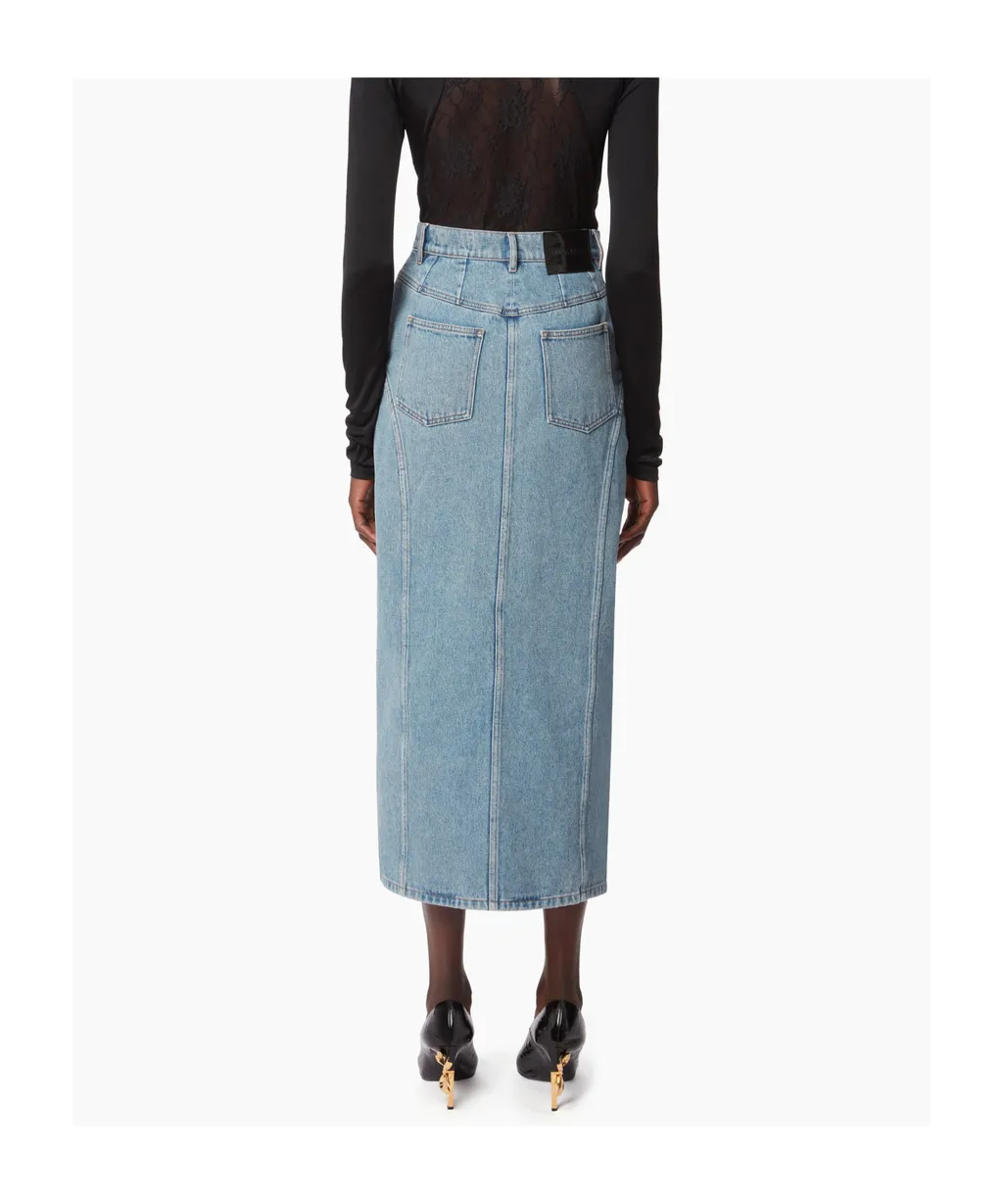 Long Denim Midi Skirt