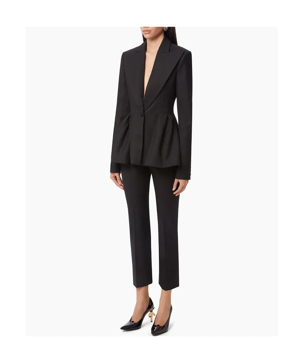 Peplum Hem Wool Blazer