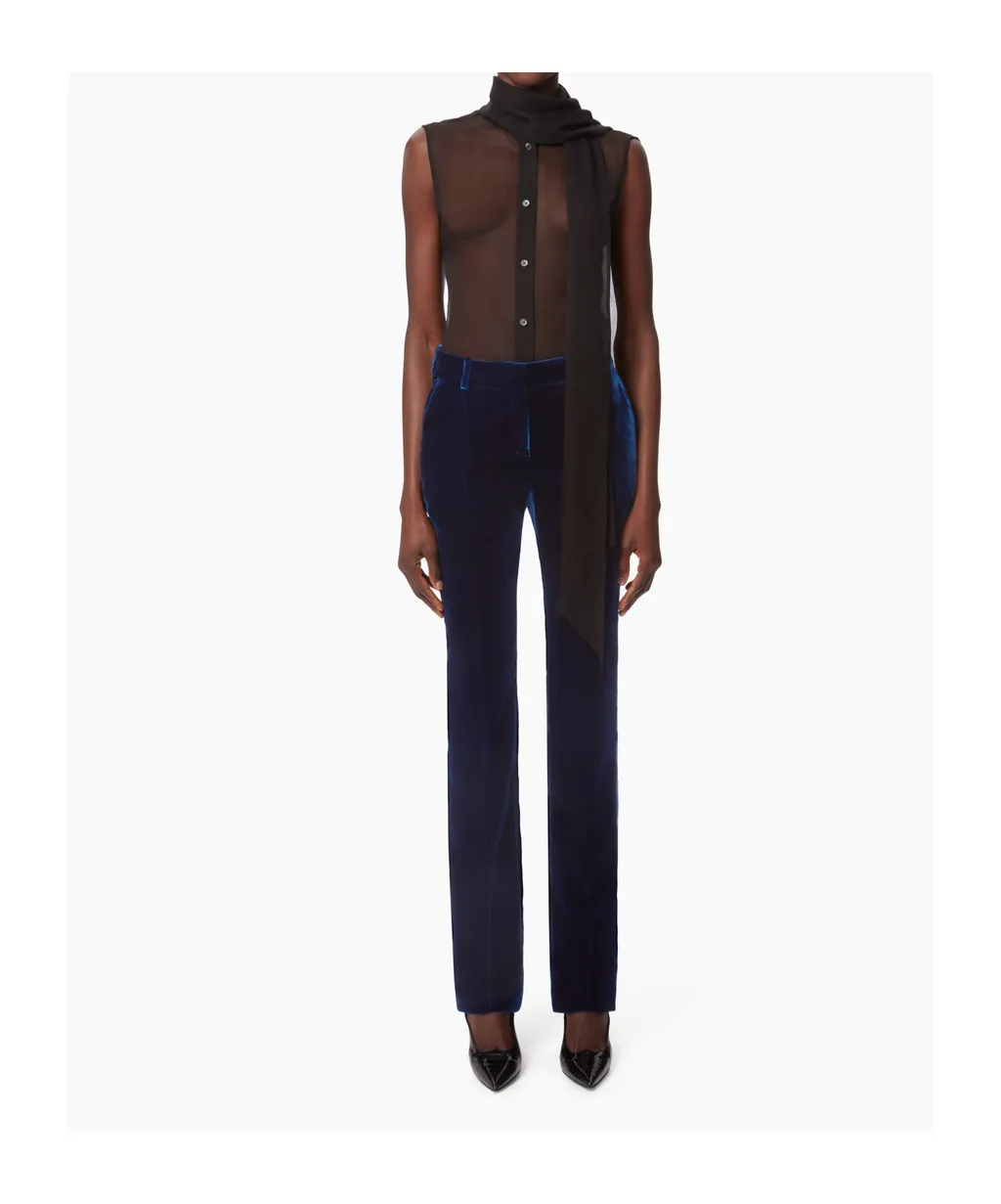 Fluid Velvet Straight Pants