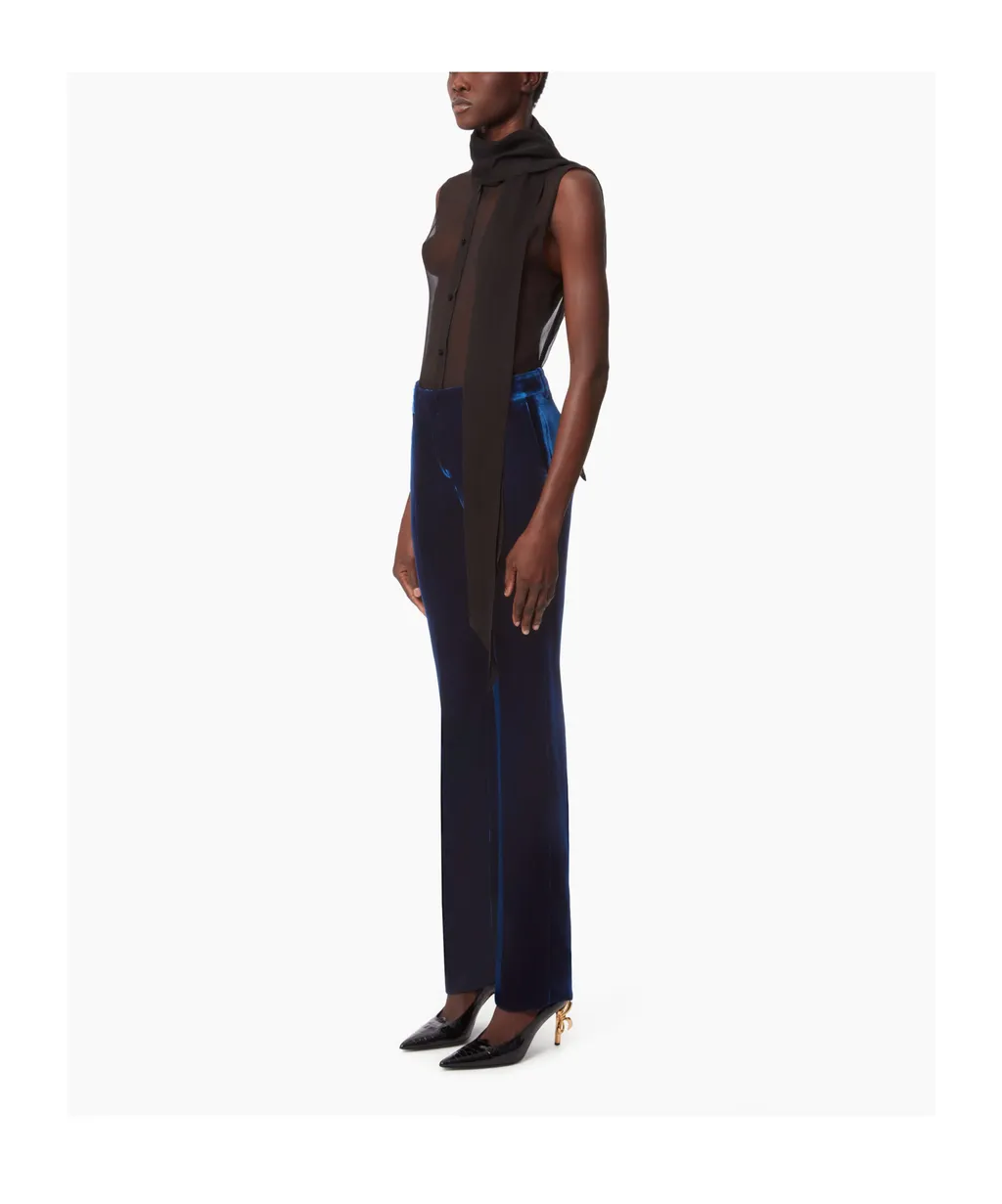 Fluid Velvet Straight Pants