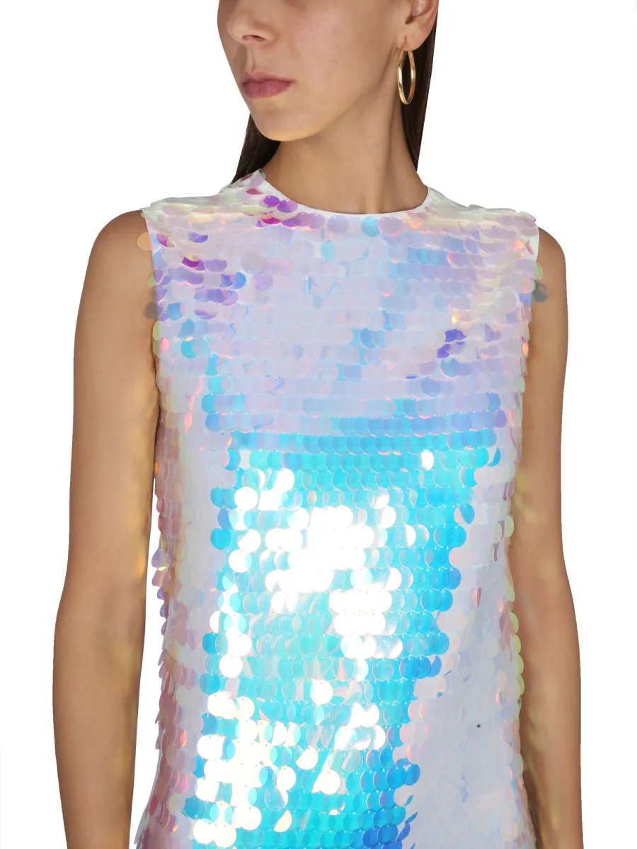 Sequin Embellished Sleeveless Dress
