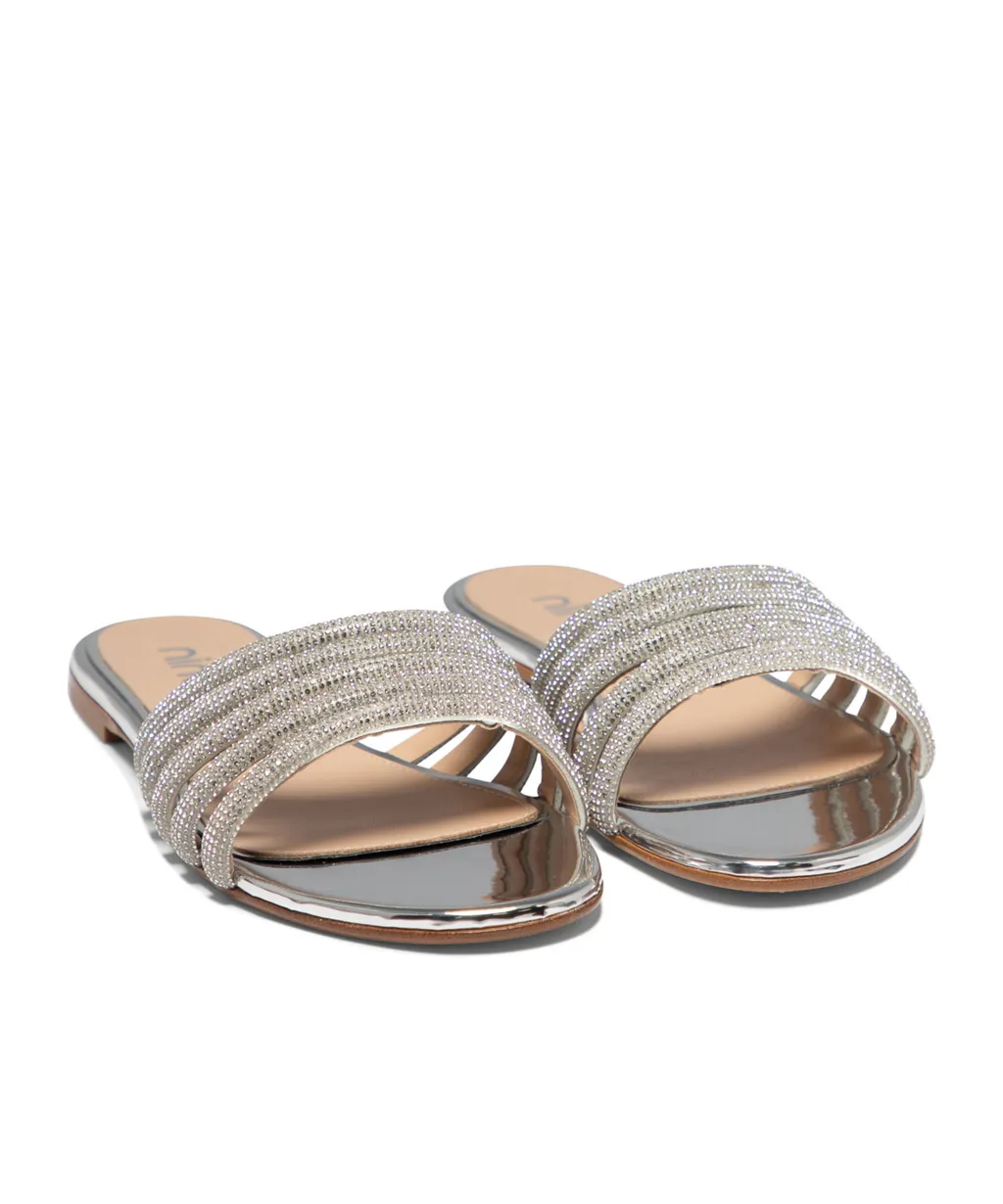 Embellished-Strap Flat Sandals