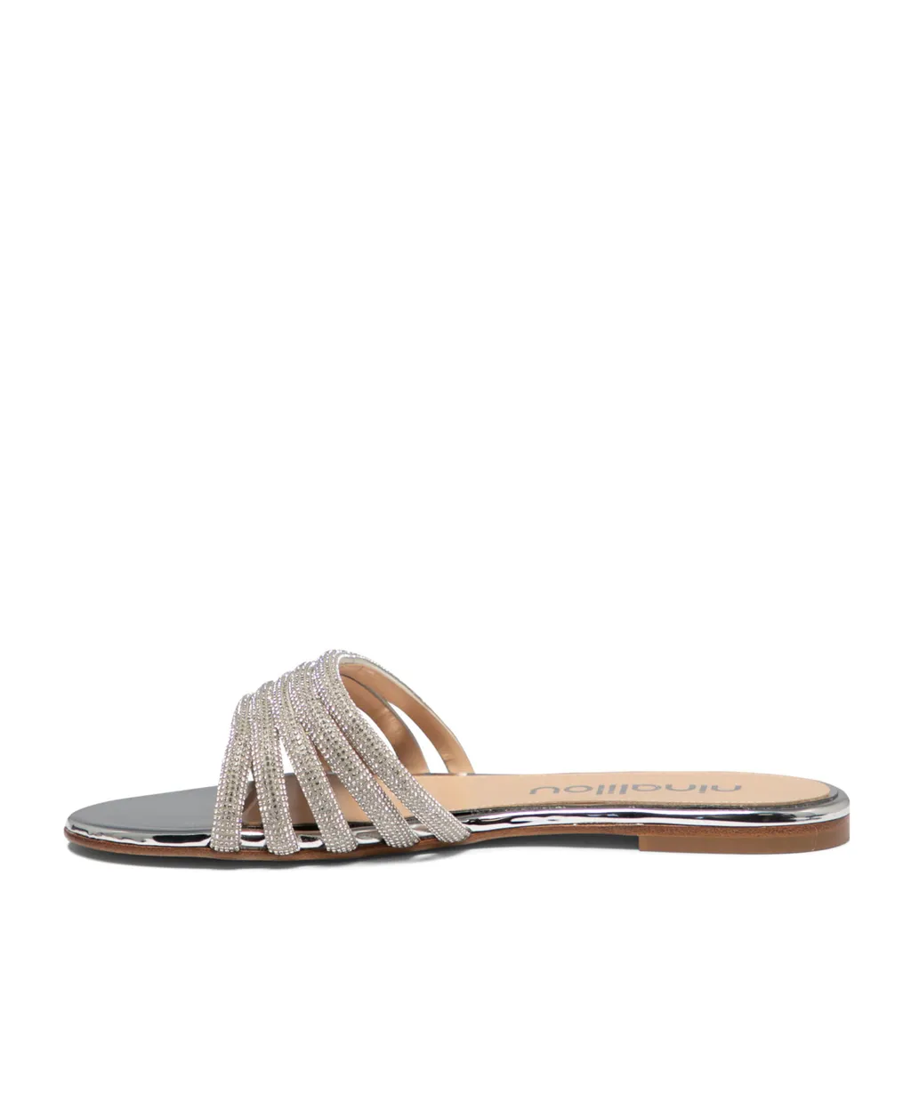 Embellished-Strap Flat Sandals