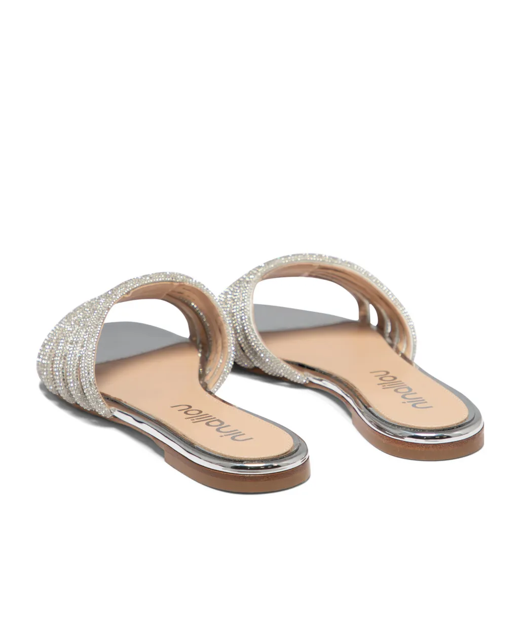 Embellished-Strap Flat Sandals