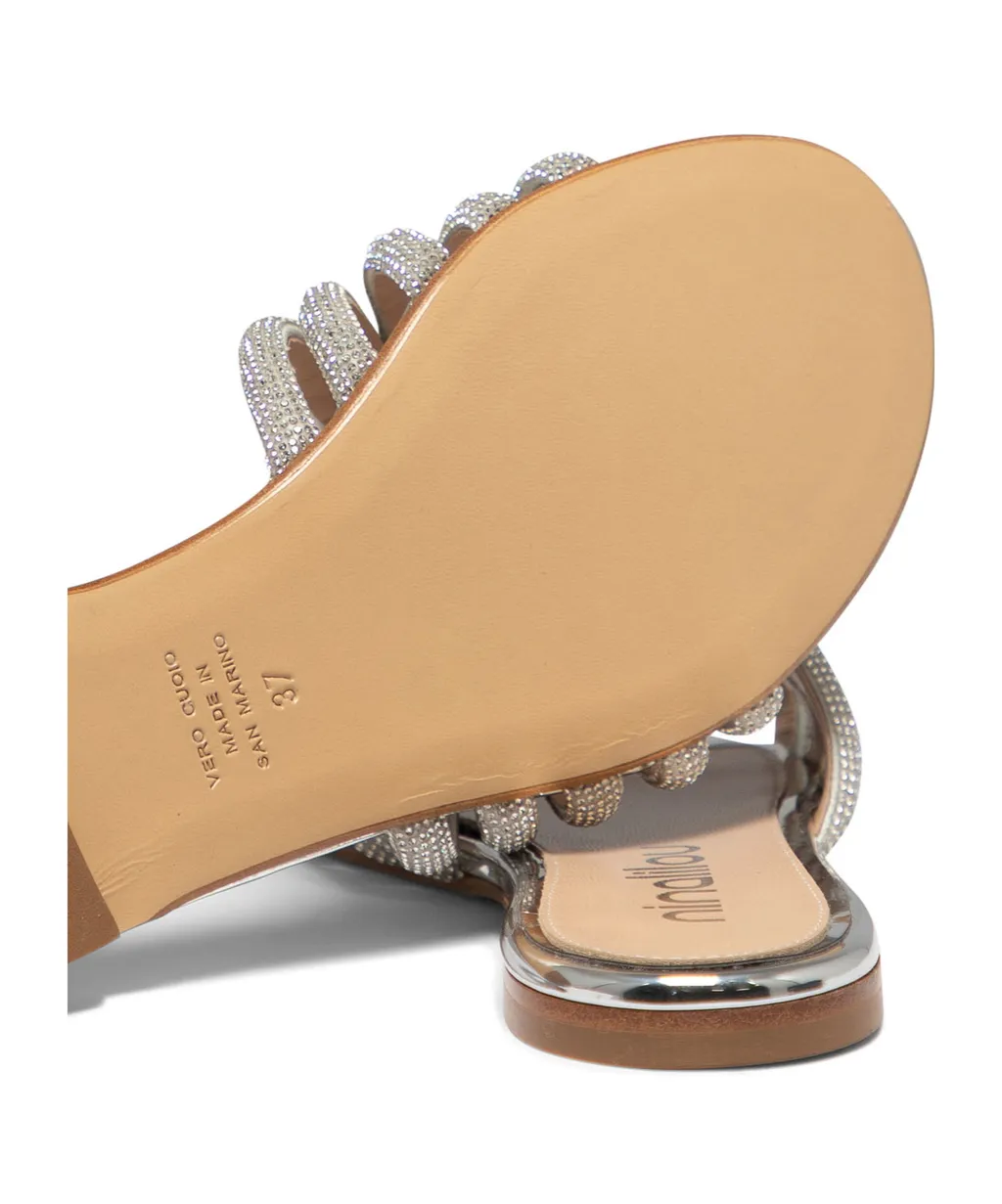 Embellished-Strap Flat Sandals