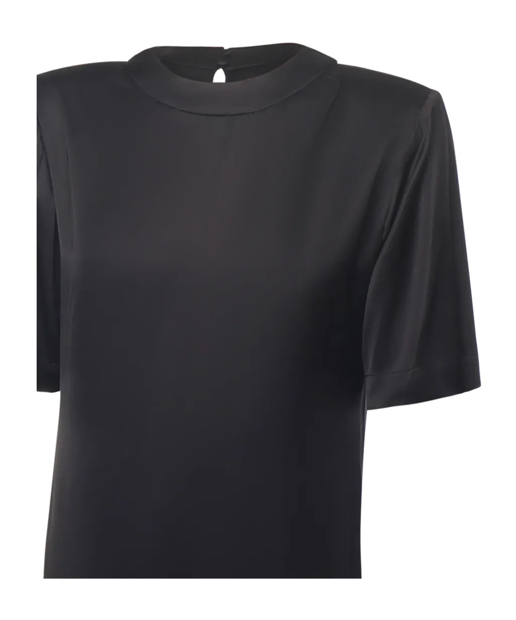 Sateen Half-Sleeve Dress