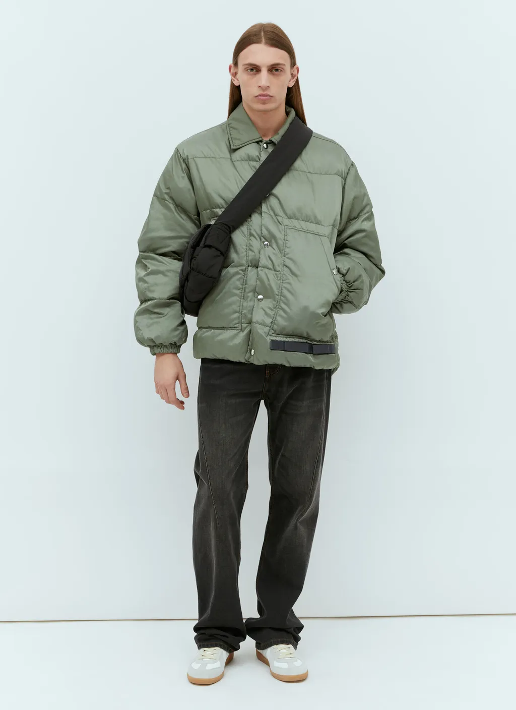 Logo Sticker Snap Tab Casual Jacket