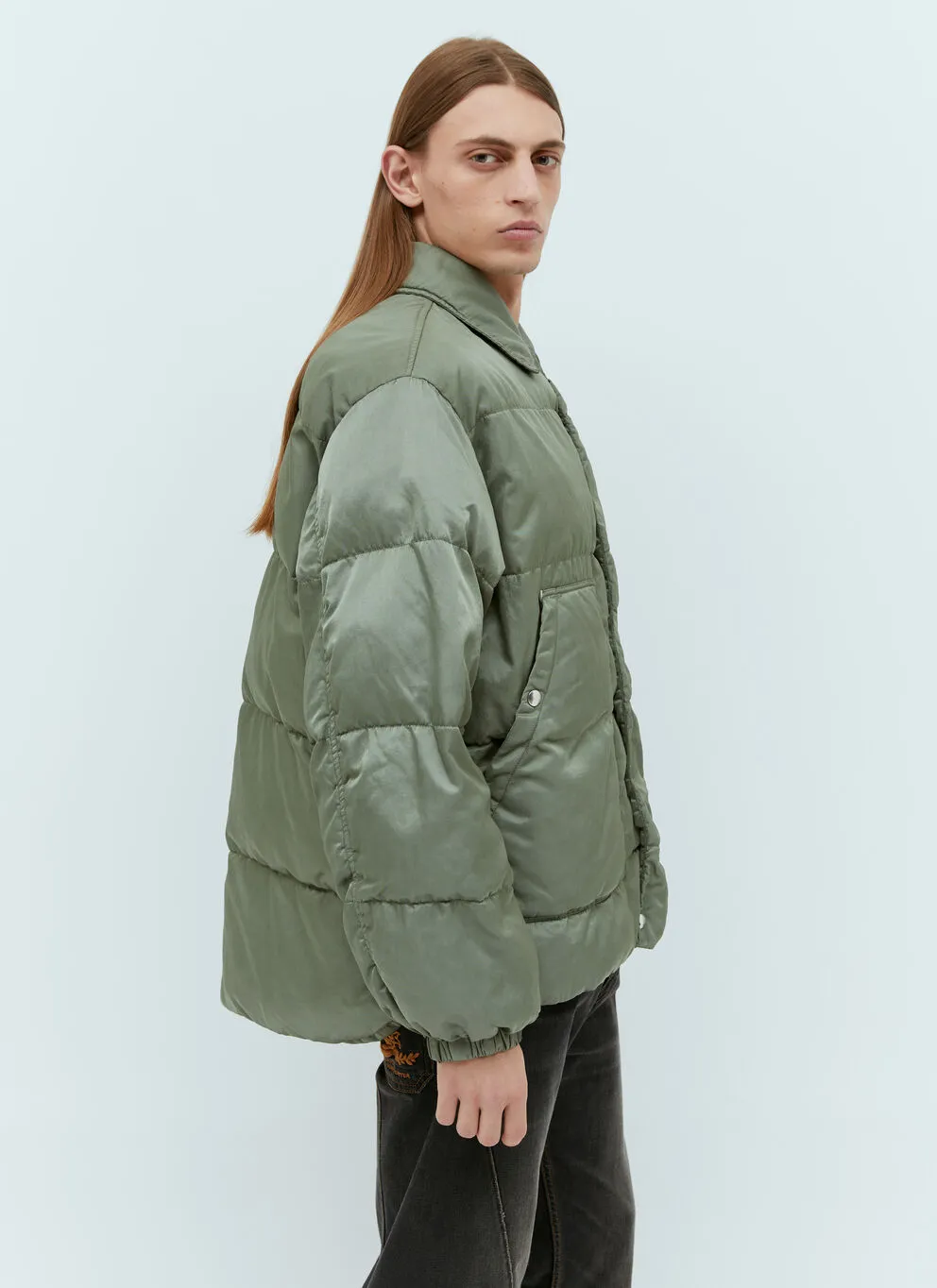 Logo Sticker Snap Tab Casual Jacket