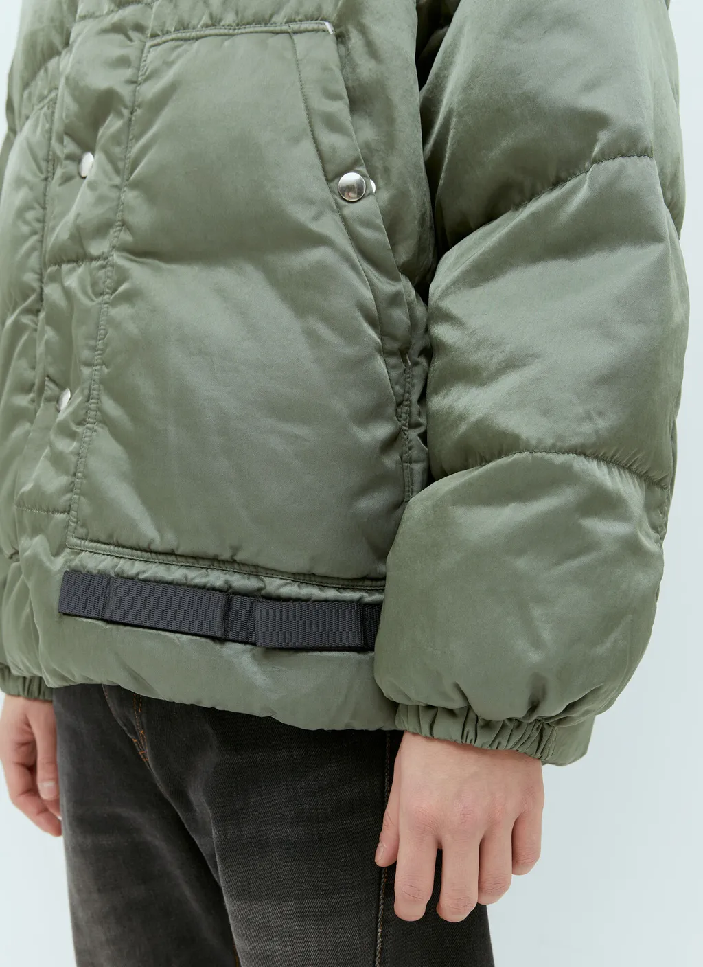 Logo Sticker Snap Tab Casual Jacket