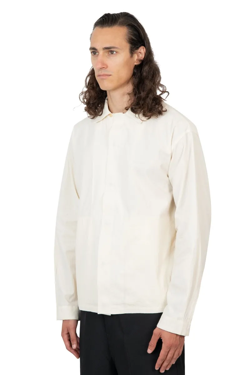 Patch-Detail Spread-Collar Cotton Shirt