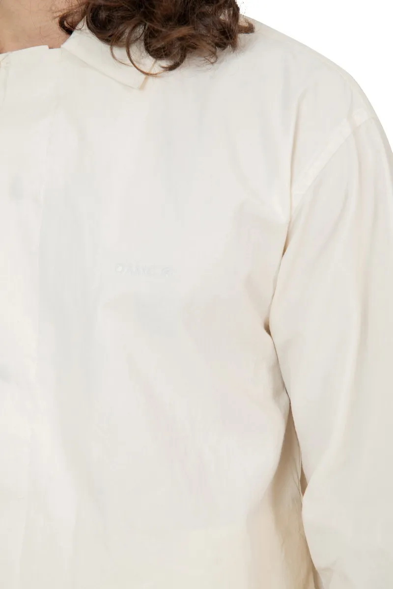 Patch-Detail Spread-Collar Cotton Shirt