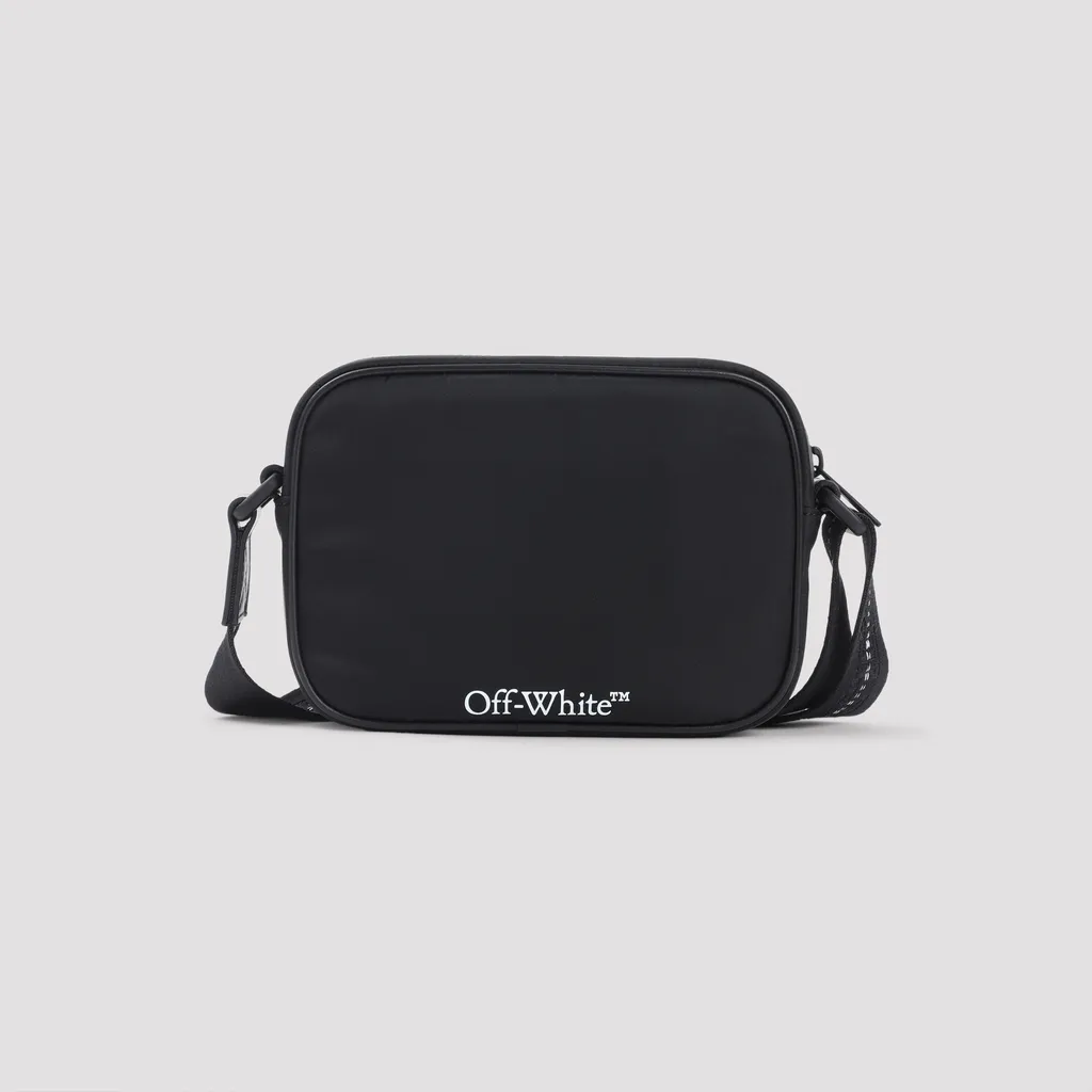 Logo Printed Zip-Up Messenger Bag