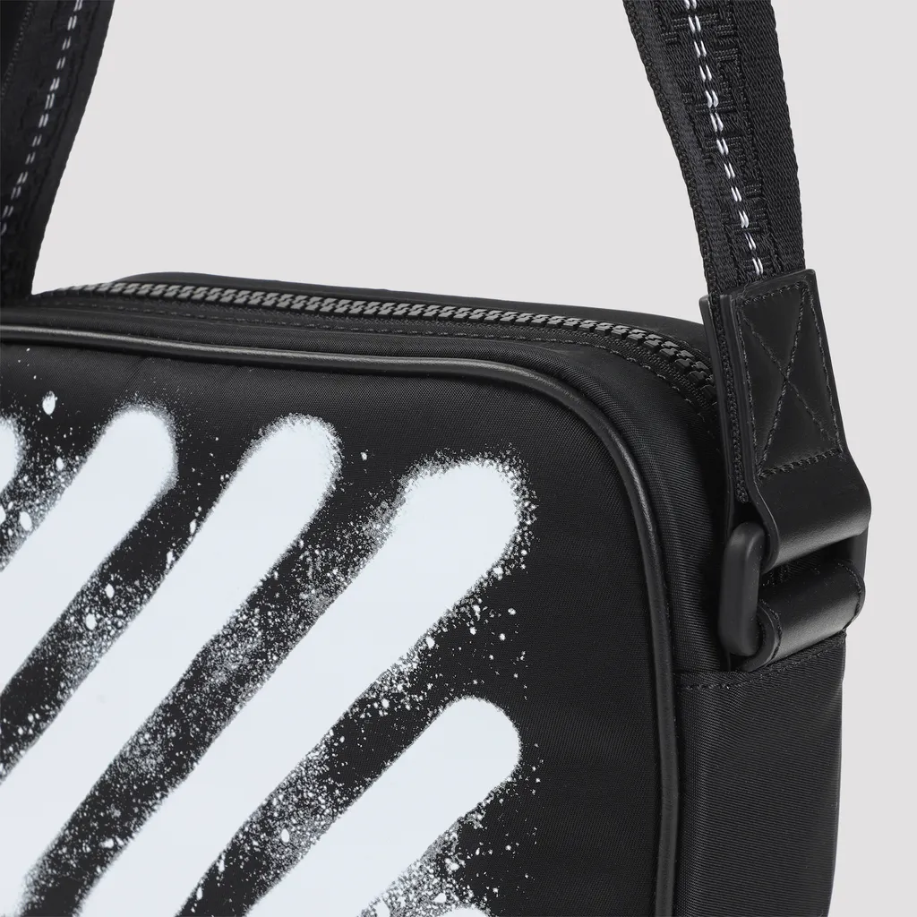 Logo Printed Zip-Up Messenger Bag