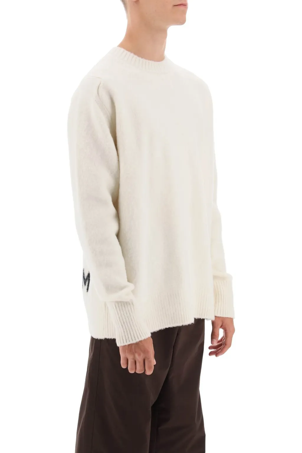 Logo Intarsia-Knit Wool Jumper