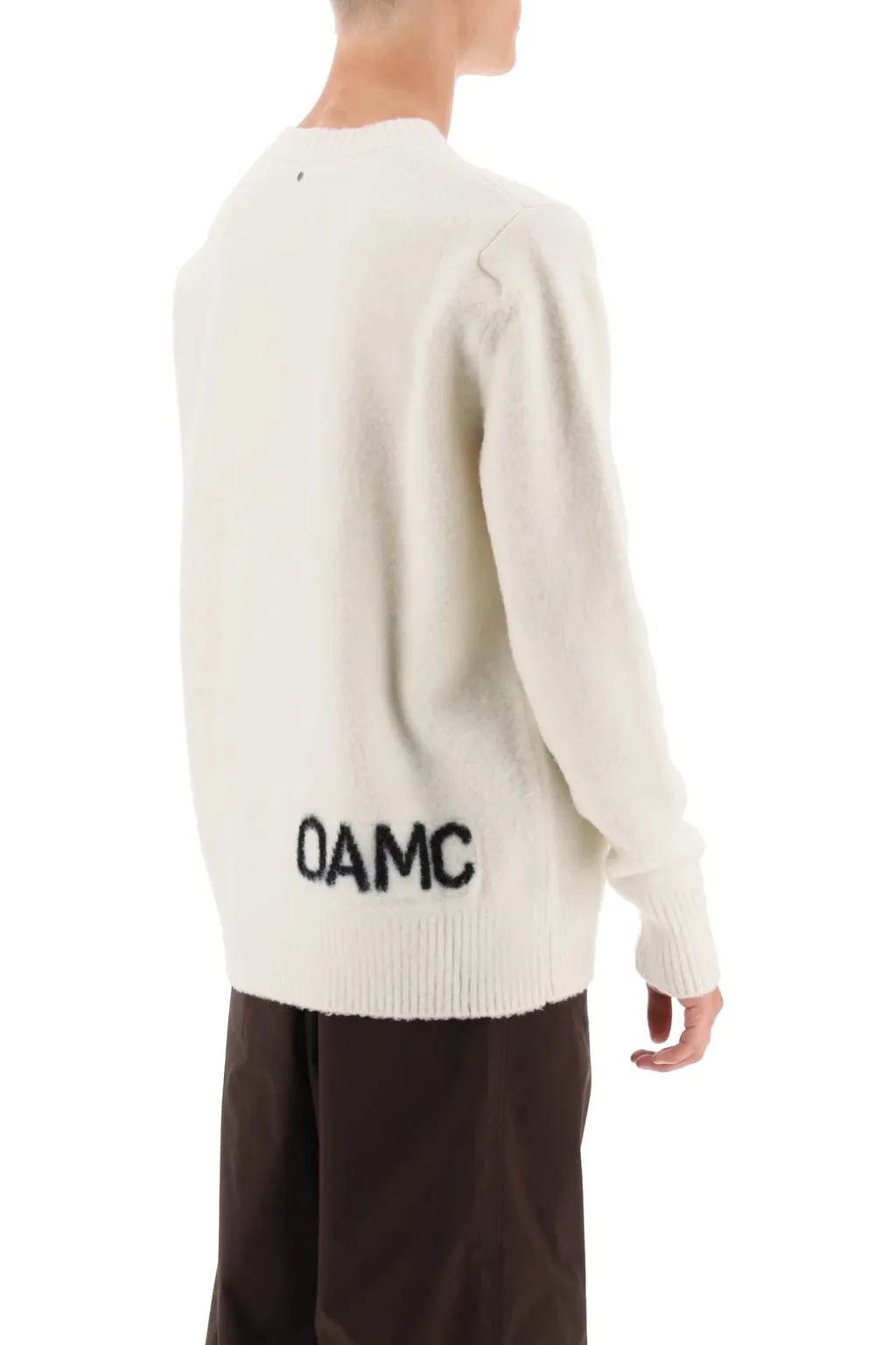 Logo Intarsia-Knit Wool Jumper