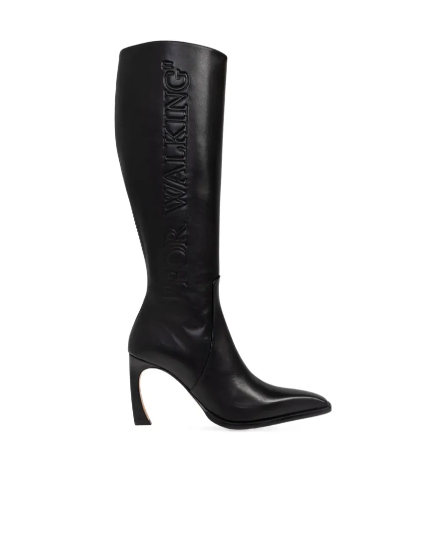 Embossed Pointed Toe Boots