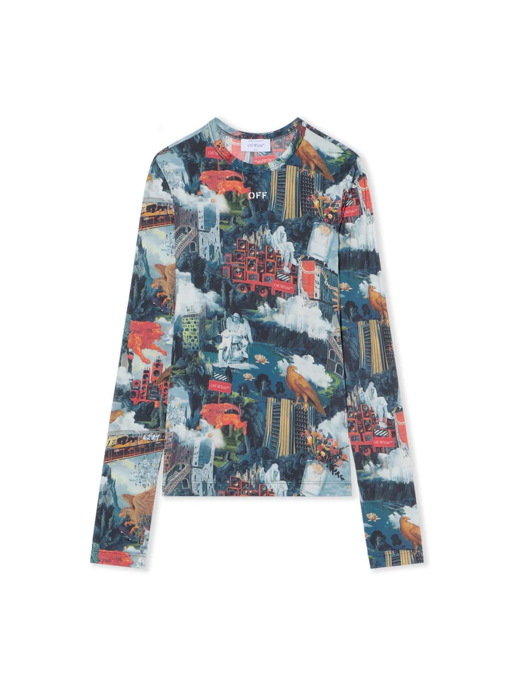 All-Over Printed Crewneck Top
