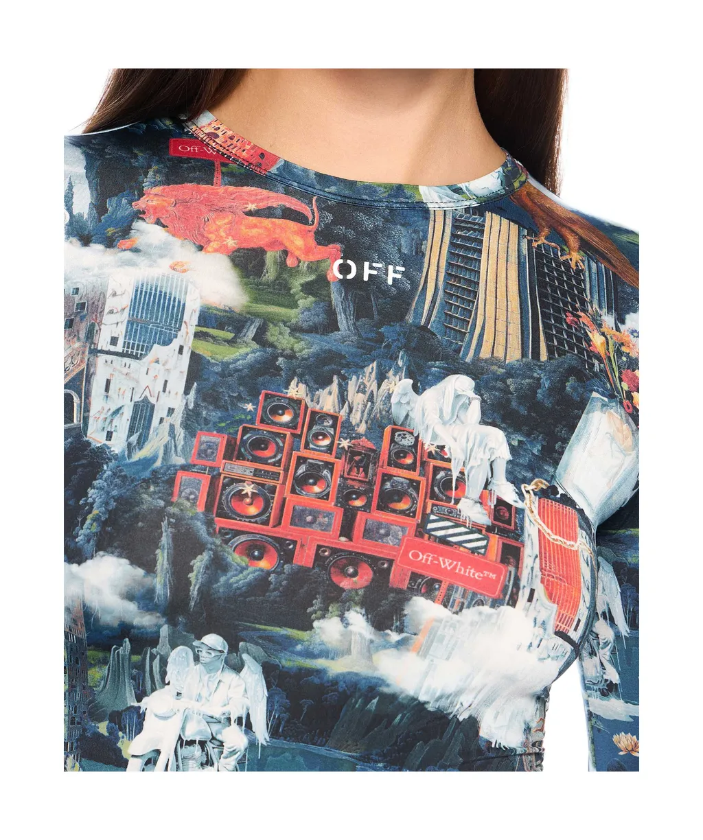 All-Over Printed Crewneck Top
