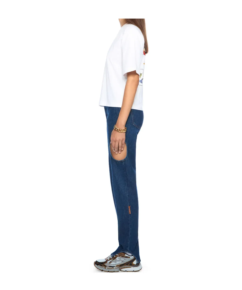 Cut-Out Detail Jeans