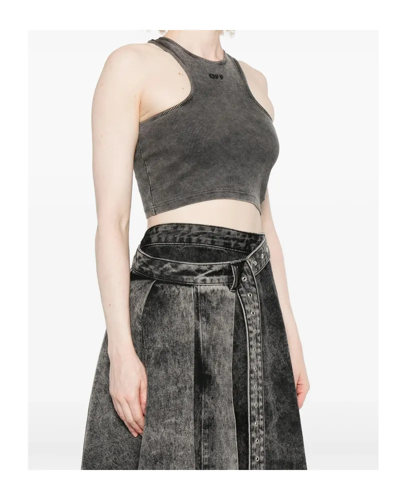 Logo-Embroidered Crop Top