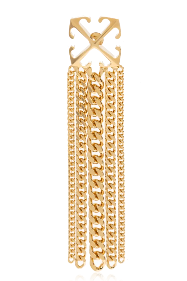 Logo Plaque Chained Earrings