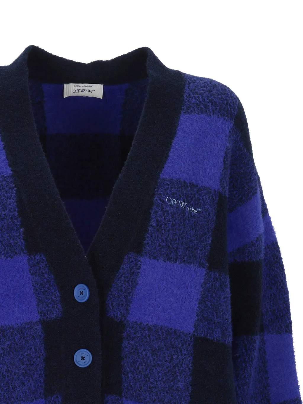 Checked Wool Cardigan