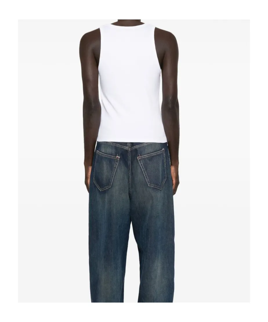 Ribbed Scoop-Neck Tank Top