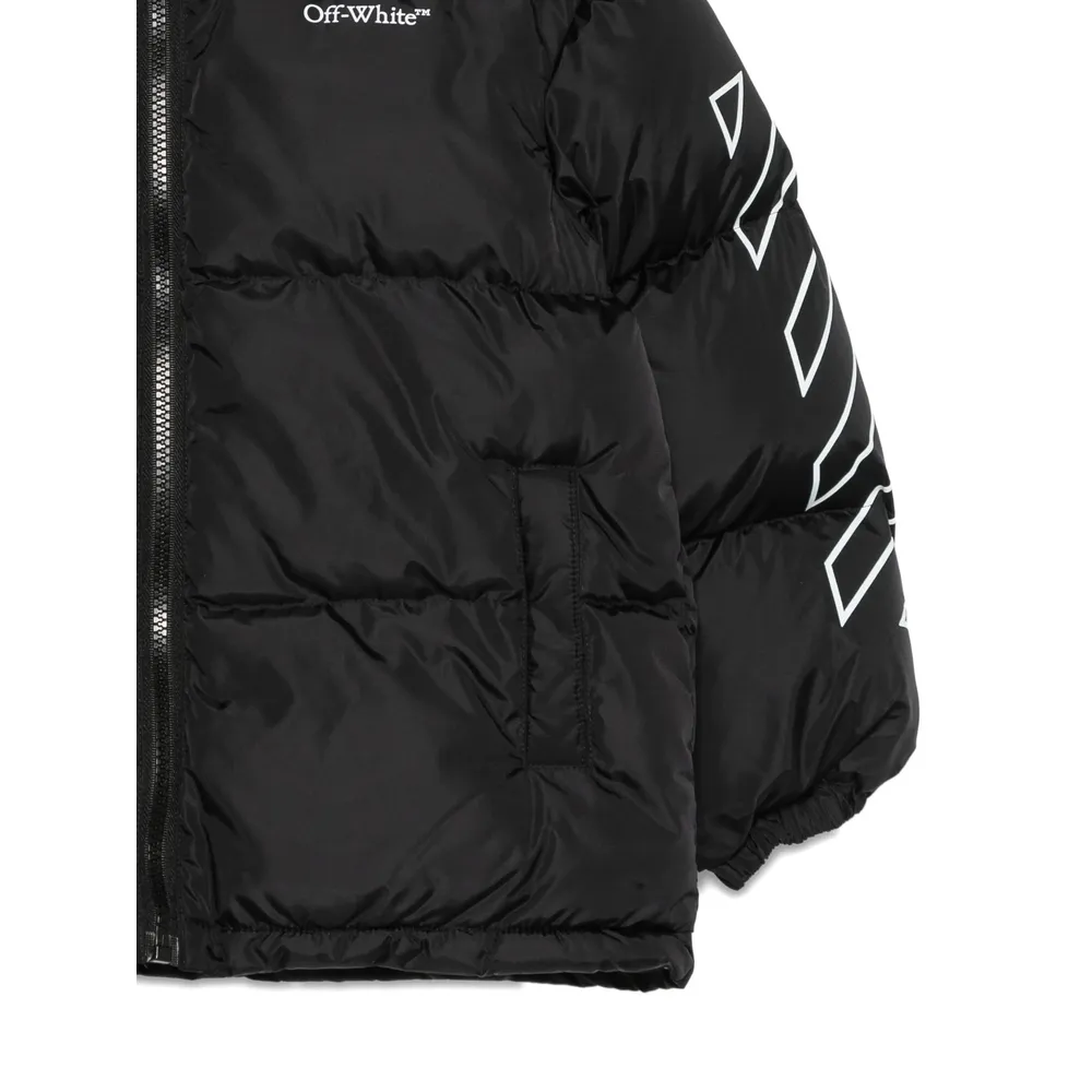 Logo Printed Hooded Padded Jacket