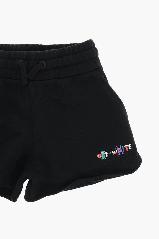 Logo-Print Cotton Track Shorts