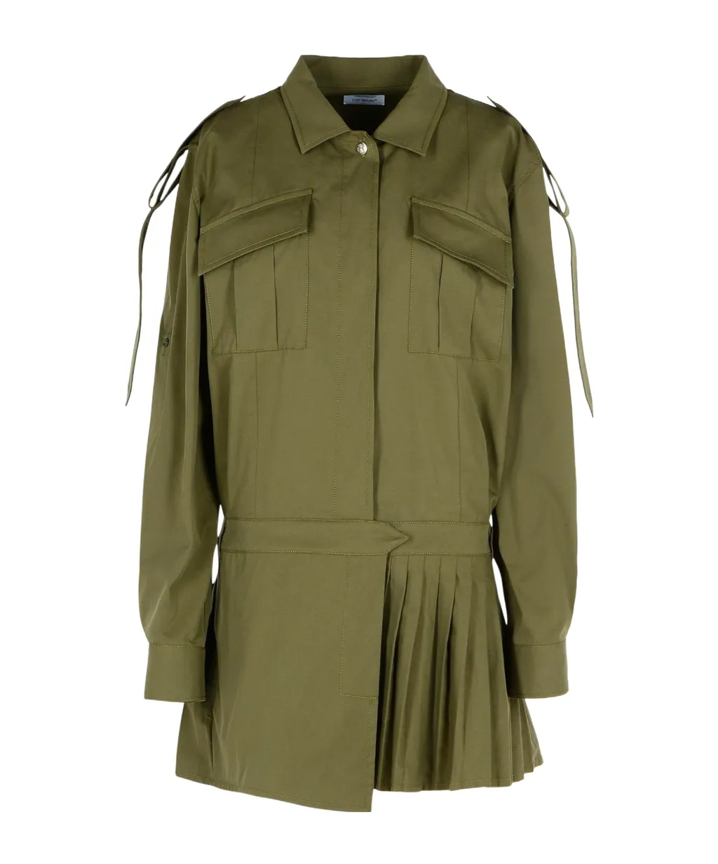 Button Detailed Ruffled Mini Dress