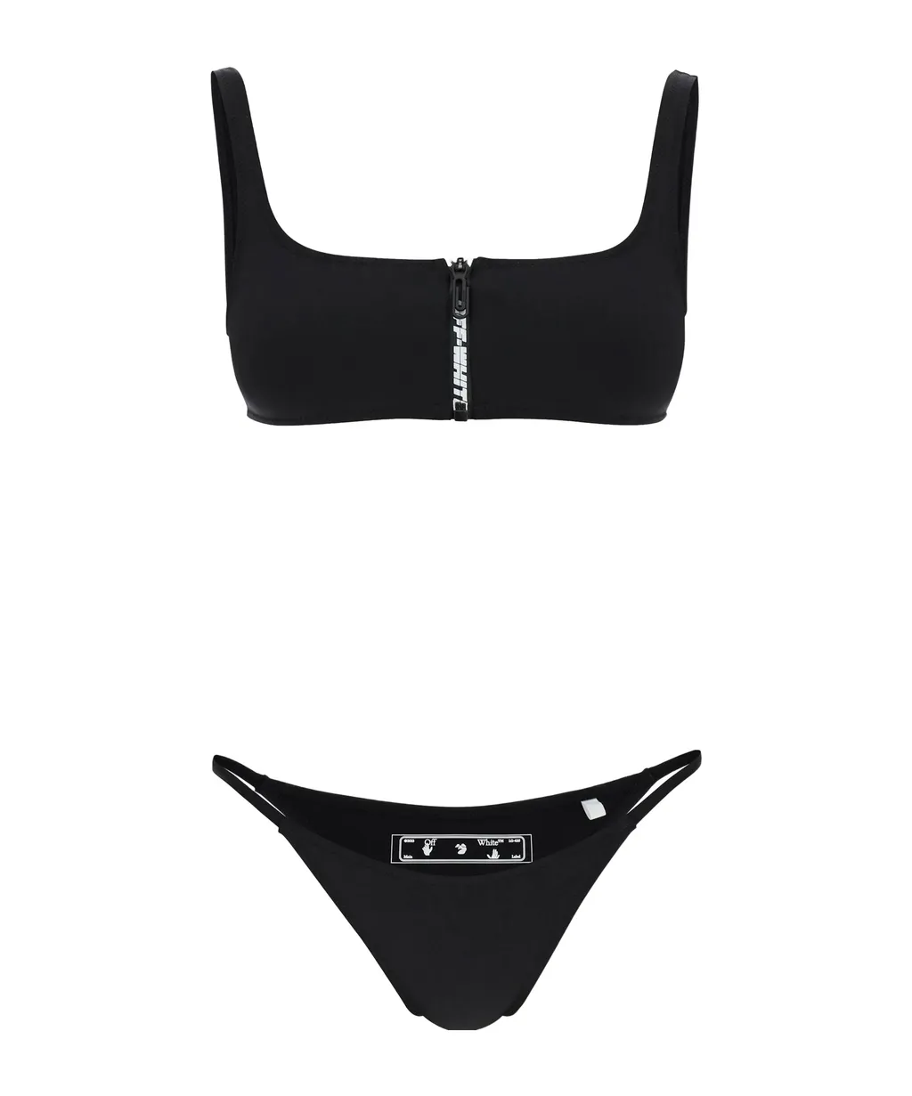 Zip Detailed Sleeveless Bikini