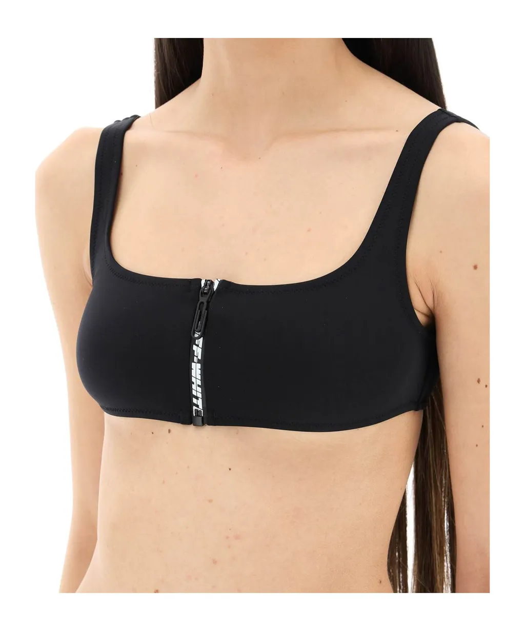 Zip Detailed Sleeveless Bikini