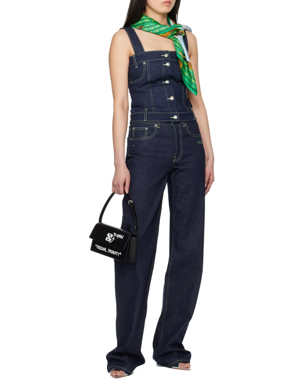 Corset-Style Denim Top