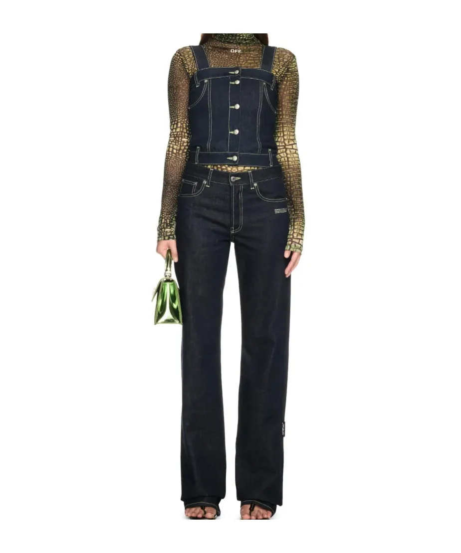 Corset-Style Denim Top
