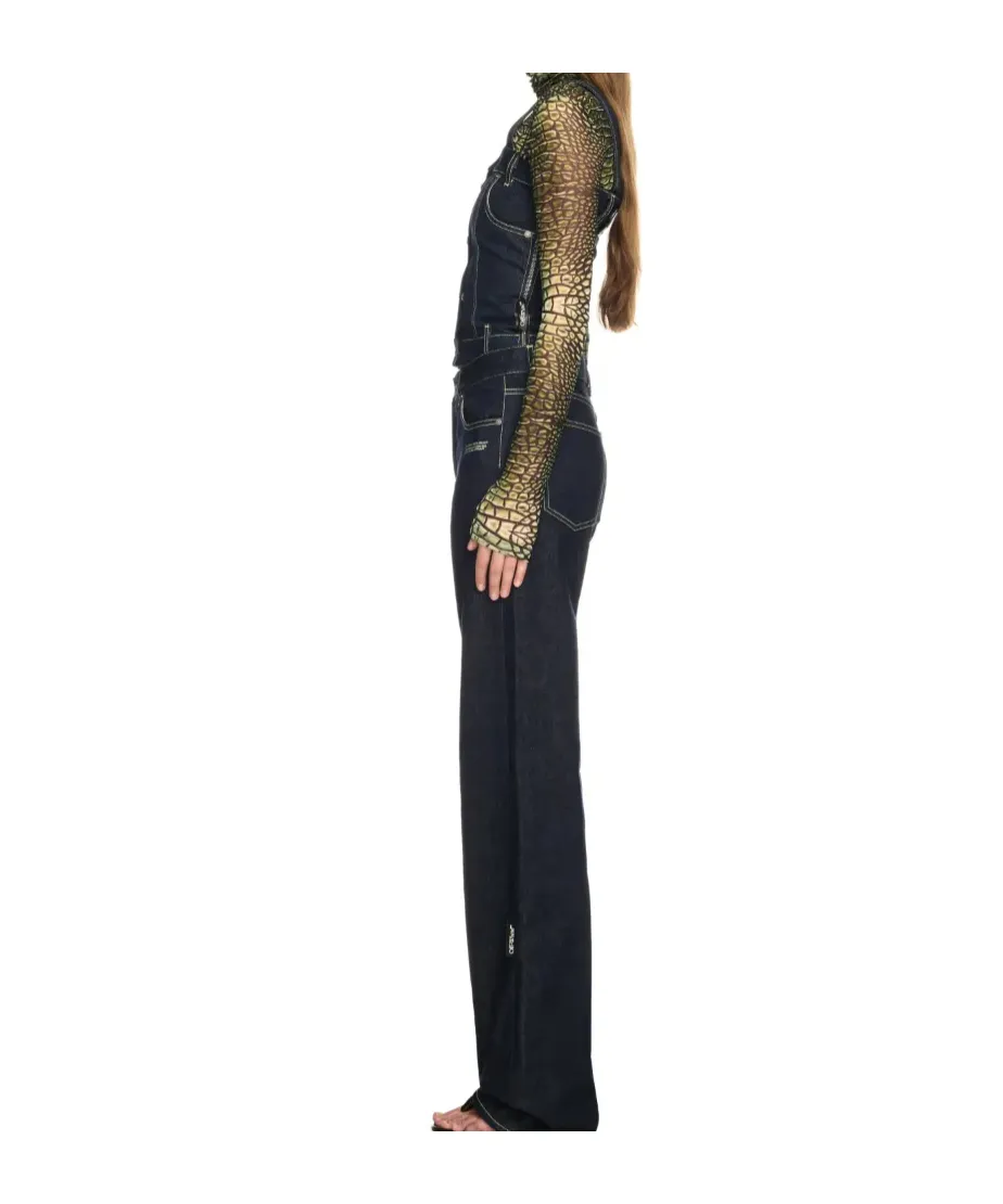 Corset-Style Denim Top