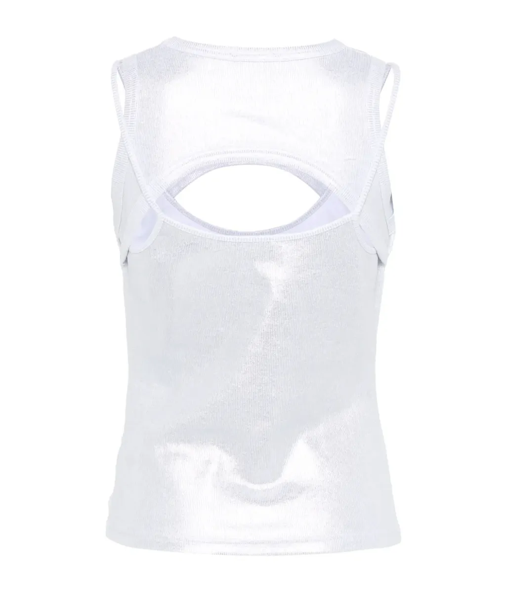 Coated Cut-Out Ribbed Tank Top