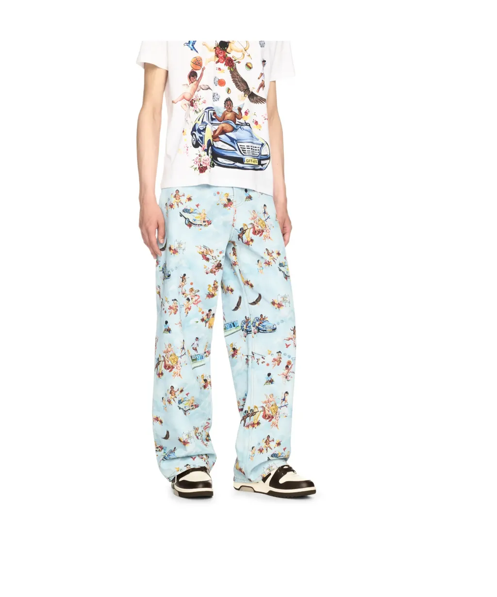 Fresco Printed Straight Leg Jeans