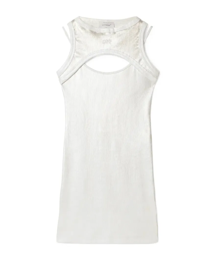 Cut-Out Sleeveless Metallic Dress