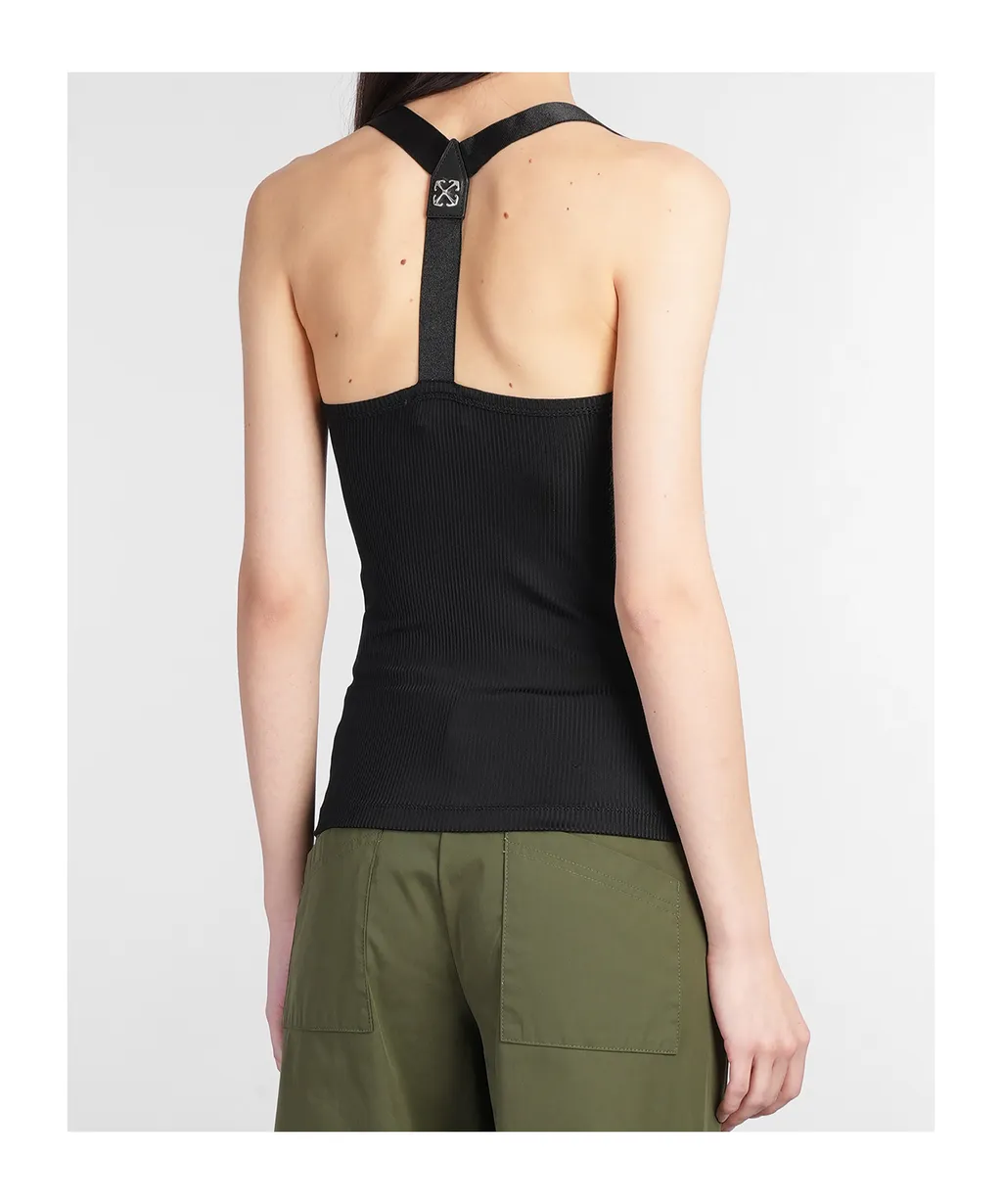 Logo Embroidered Sleeveless Top