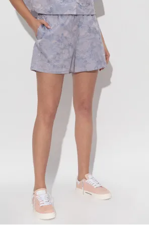 Patterned Elastic-Waist Shorts