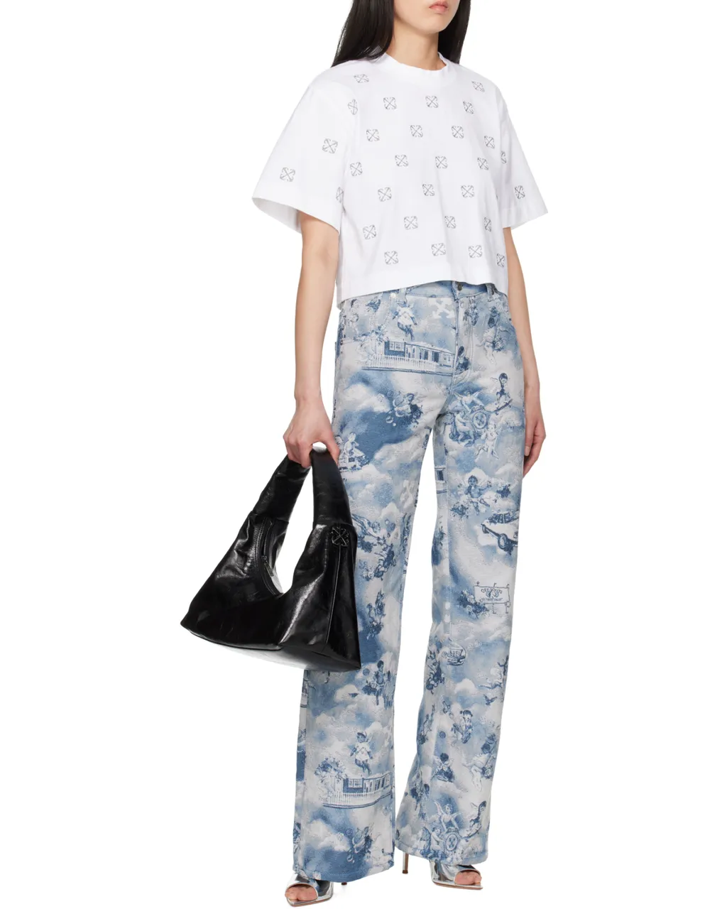 All-Over Logo Cropped T-Shirt