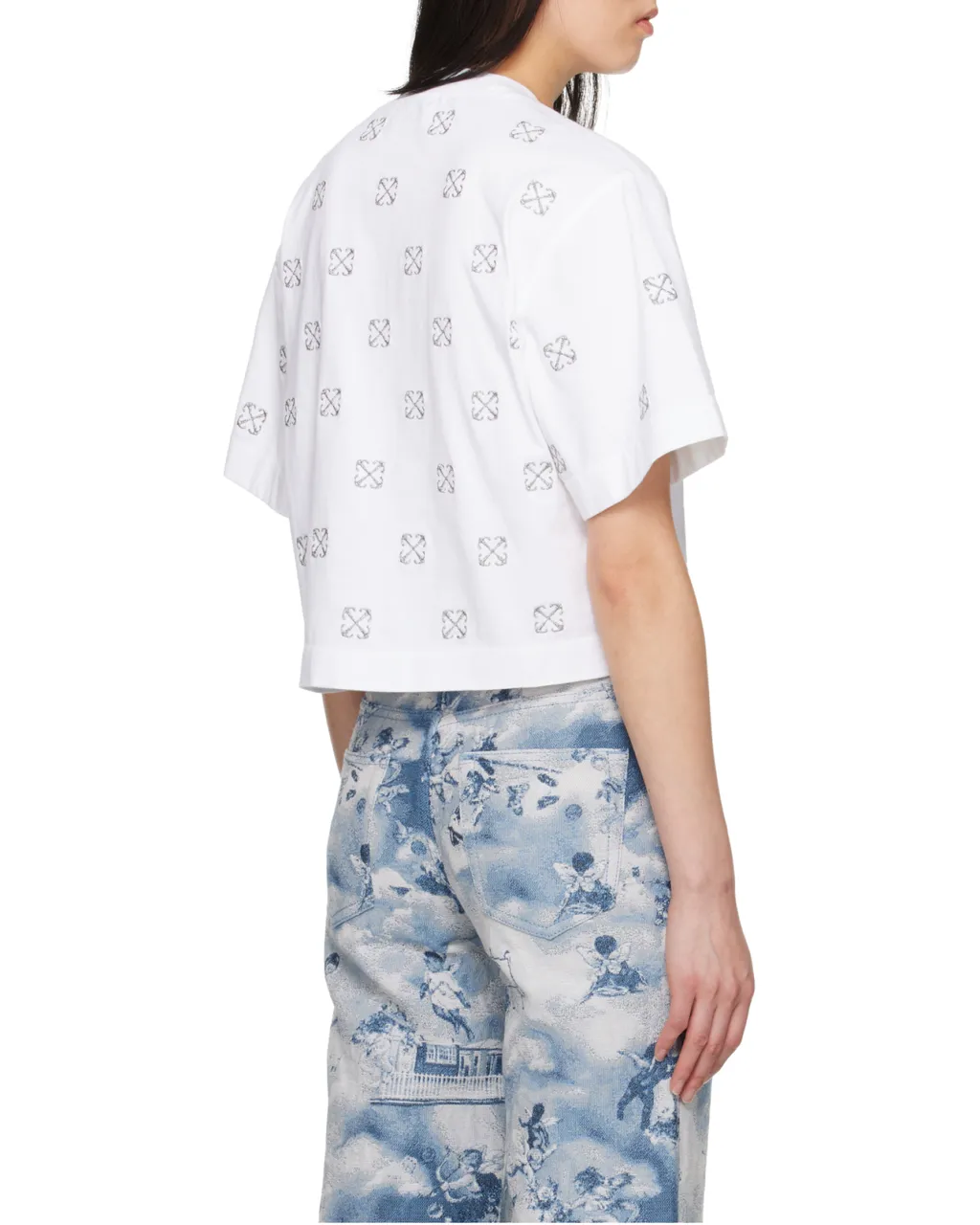 All-Over Logo Cropped T-Shirt