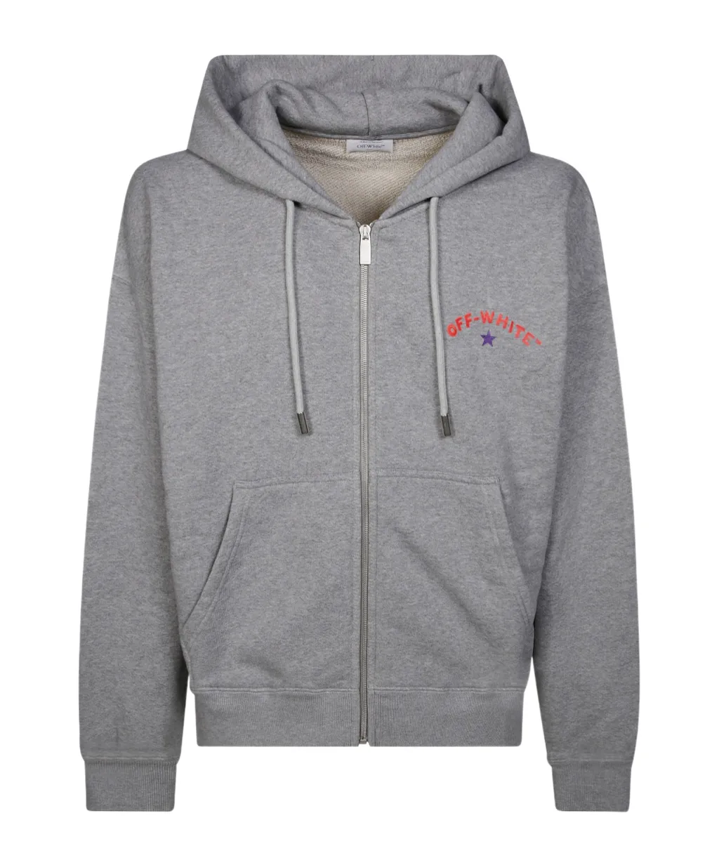 Logo Printed Zip-Up Hoodie