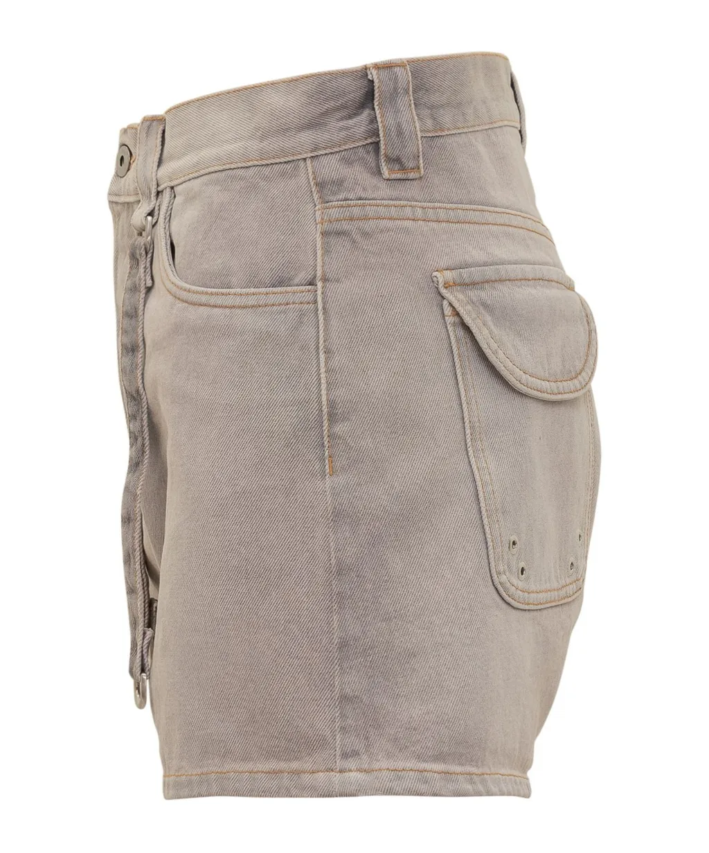 Logo Patch Denim Shorts