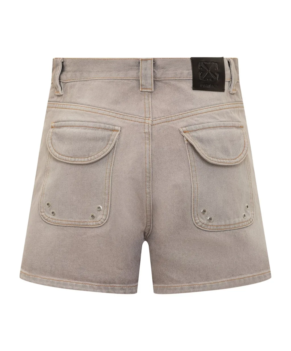 Logo Patch Denim Shorts