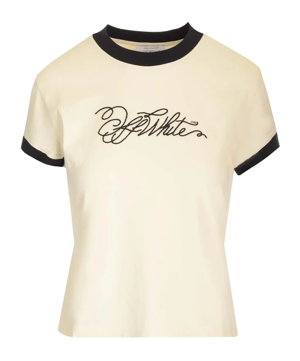 Script Fitted Crewneck T-Shirt