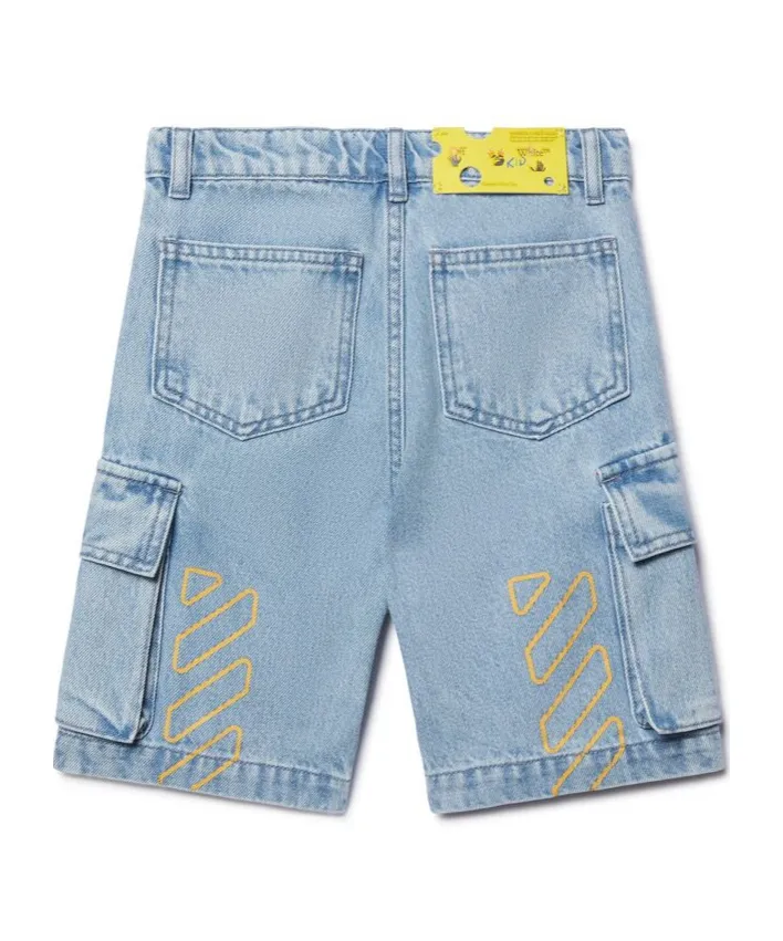 Bookish Logo Printed Denim Shorts