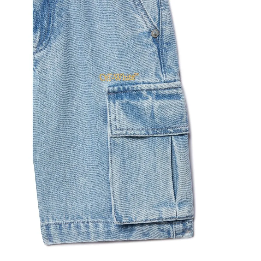 Bookish Logo Printed Denim Shorts